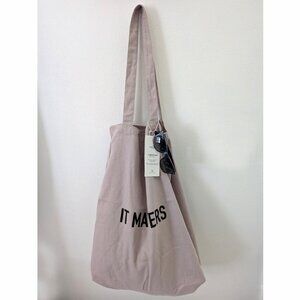 NWT IT MATTERS Shoulder Tote Bag - Organic Cotton - Shopping School Knitting Bag